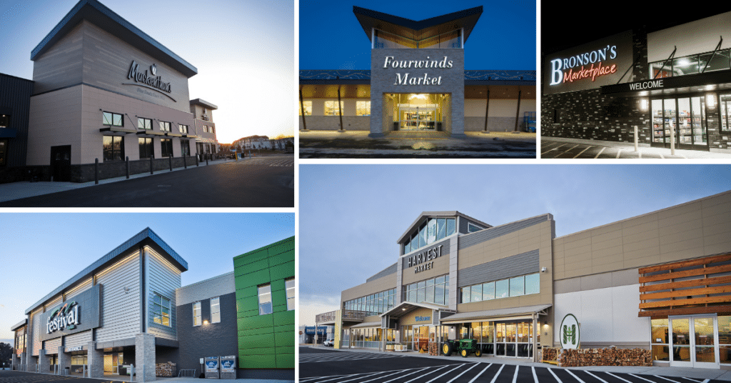 A sampling of grocery store construction projects completed by DBS Group