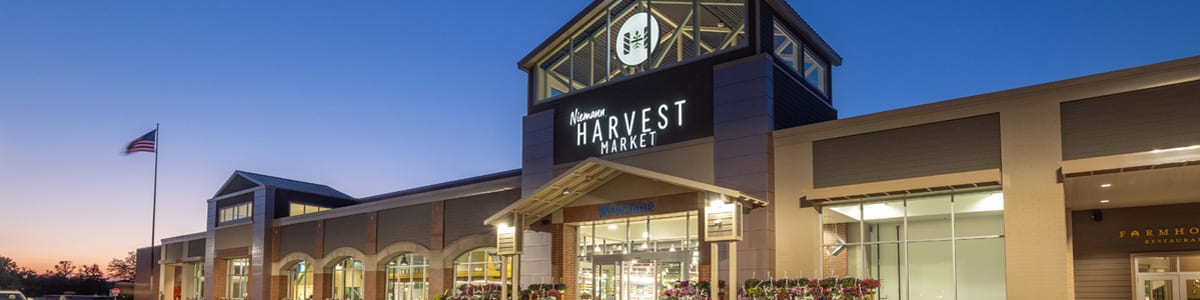 Harvest Market storefront in Carmel, Indiana.