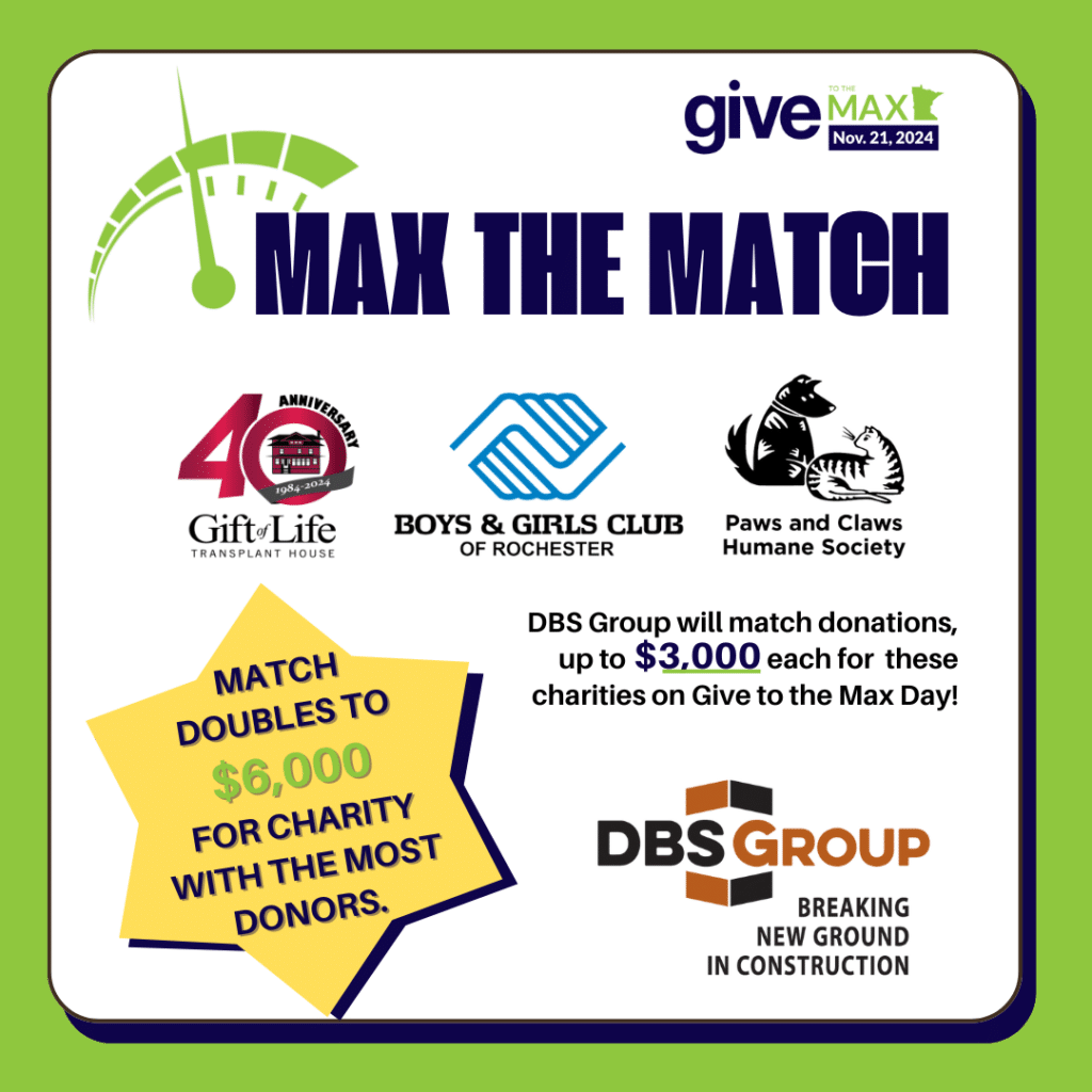 Max the Match graphic with logos of participating organizations and brief explanation of program.