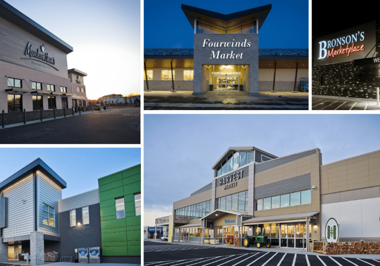A sampling of grocery store construction projects completed by DBS Group